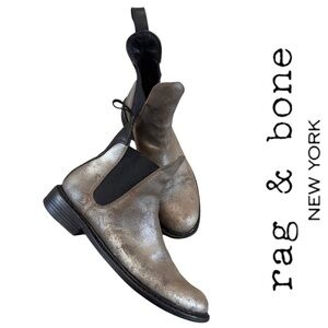 Rag & Bone Dartford Suede Chelsea Boot Metal Taupe